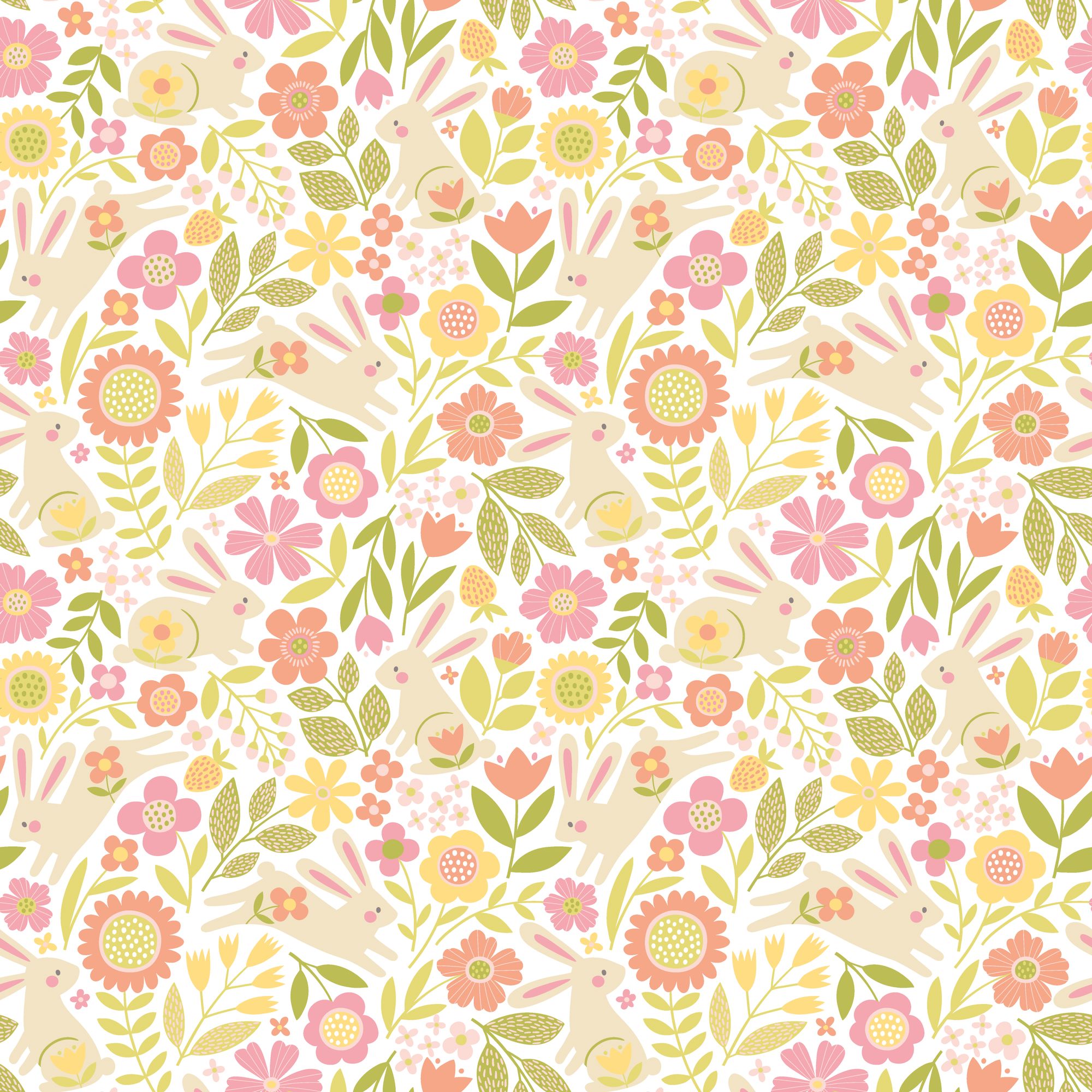 HWA1314W Bouncing Bunnies Dolly Mixtures Wallpaper by Hoopla Walls