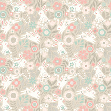 HWA1315W Bouncing Bunnies Coconut Mix Wallpaper by Hoopla Walls