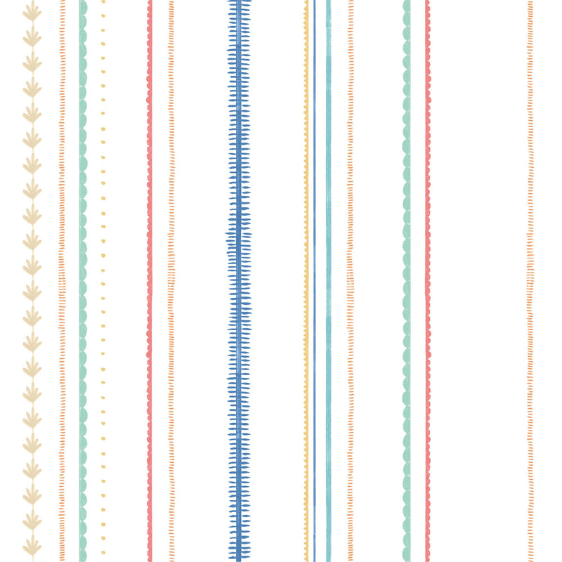 HWA1323W Stripey Royal Mix Wallpaper by Hoopla Walls