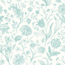 HWA1326W Floral Toile Duck Egg Blue Wallpaper by Hoopla Walls