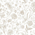 HWA1329W Floral Toile Stone Wallpaper by Hoopla Walls
