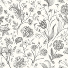 HWA1330W Floral Toile Ebony Wallpaper by Hoopla Walls