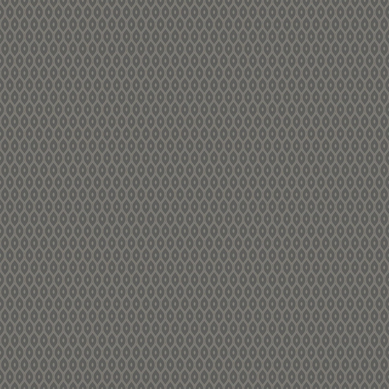 HWA1335W Tiny Ogee Charcoal Wallpaper by Hoopla Walls