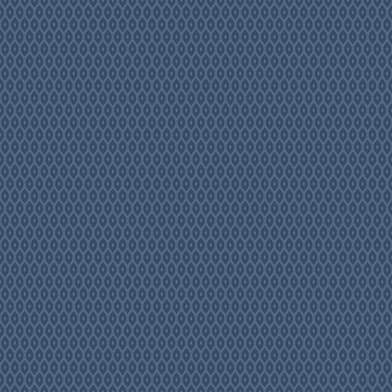 HWA1336W Tiny Ogee Indigo Wallpaper by Hoopla Walls