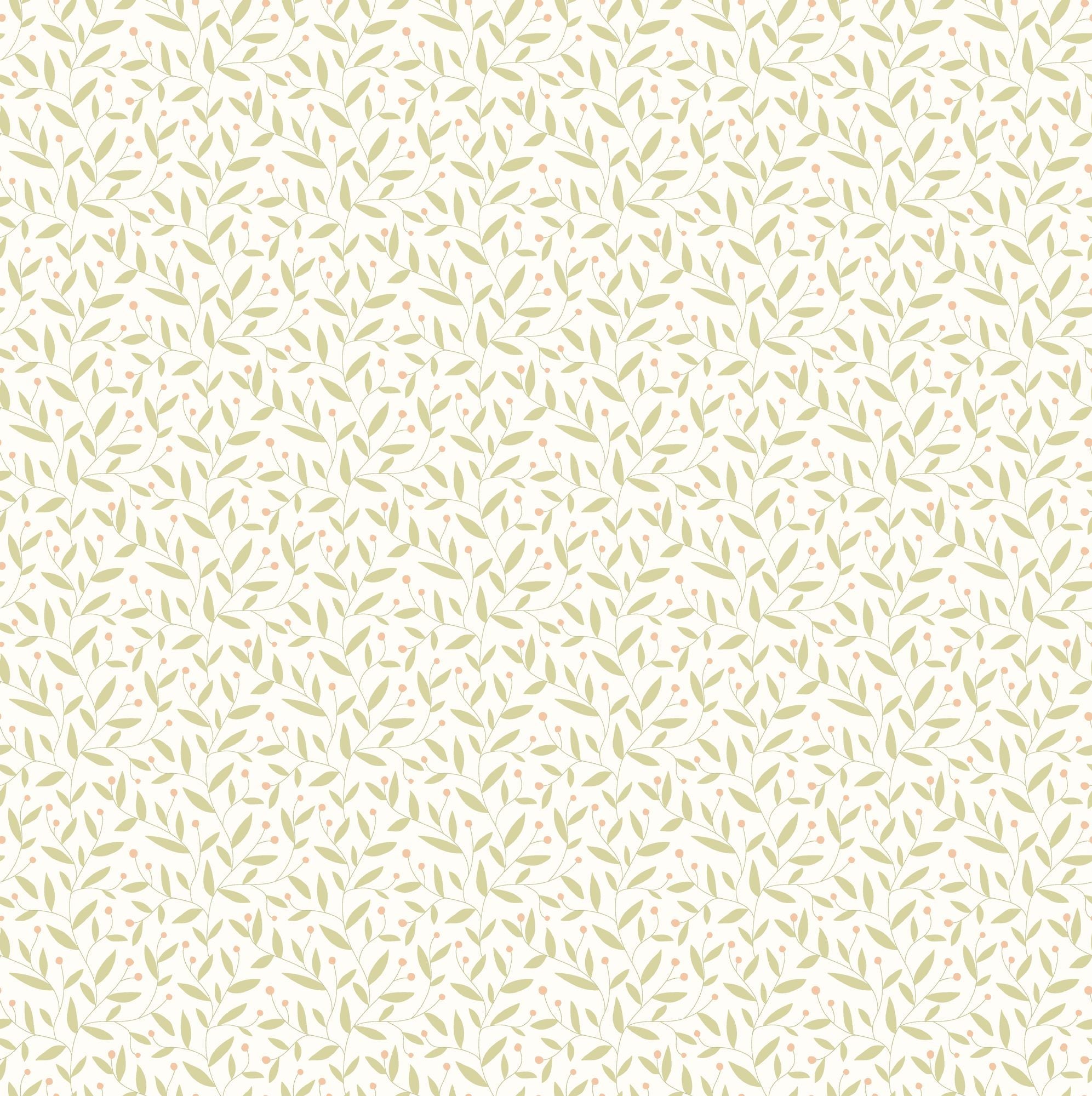 HWA1337W Dotty Vine Sage Wallpaper by Hoopla Walls