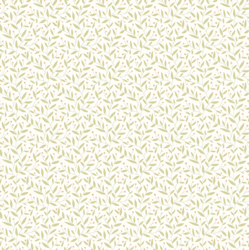 HWA1337W Dotty Vine Sage Wallpaper by Hoopla Walls