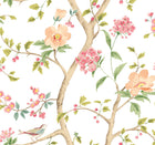 HWA1342W Bird Song Coral Mix Wallpaper by Hoopla Walls