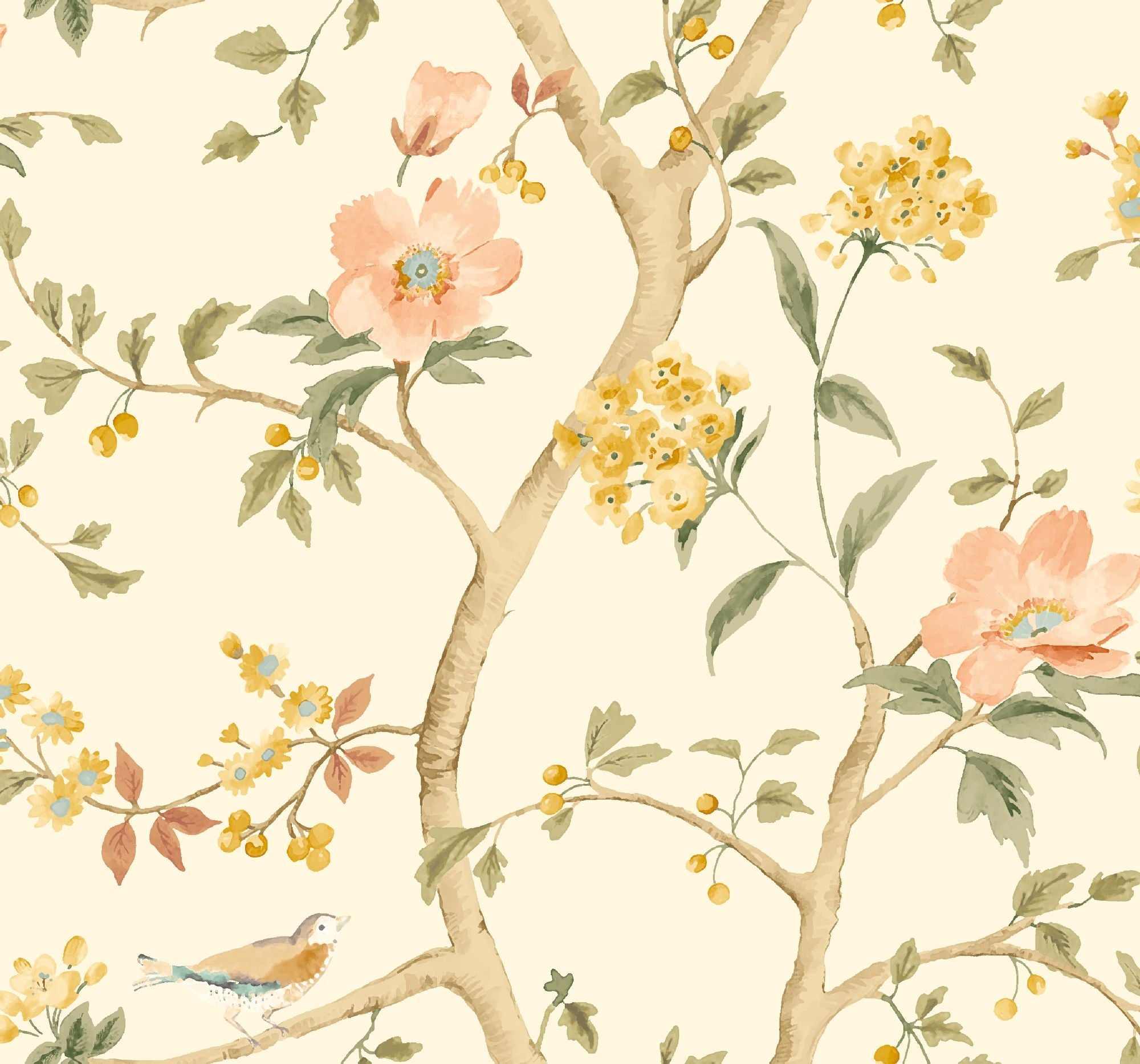 HWA1344W Bird Song Autumn Wallpaper by Hoopla Walls