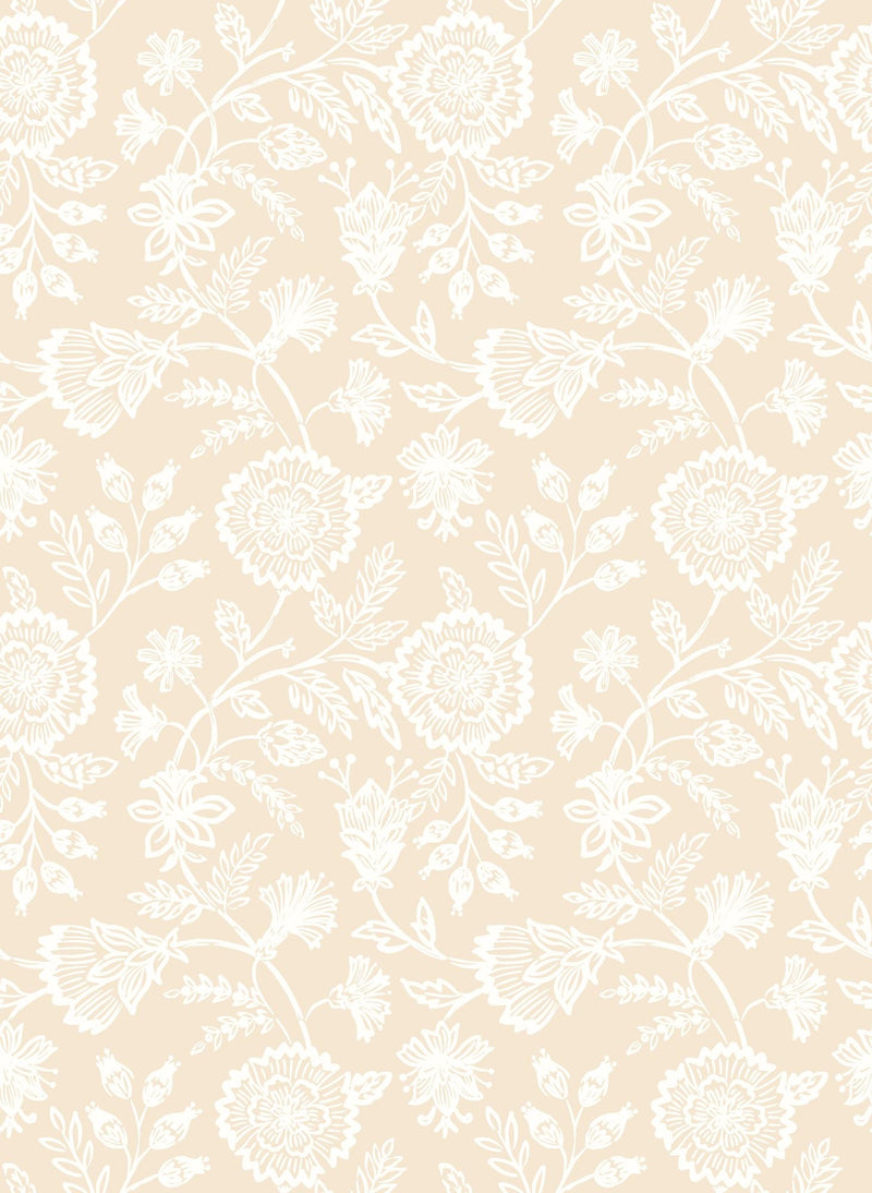 HWA1348W Evelyn Trail Putty Wallpaper by Hoopla Walls