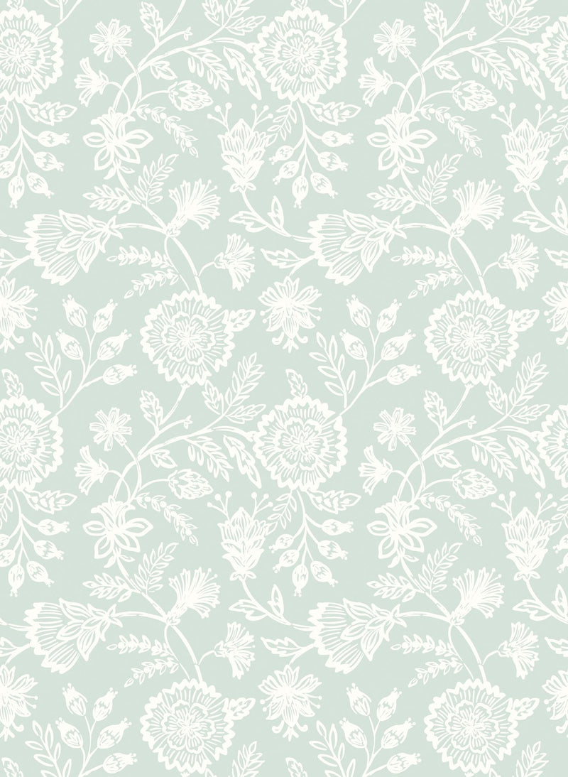 HWA1350W Evelyn Trail Soft Petrol Wallpaper by Hoopla Walls