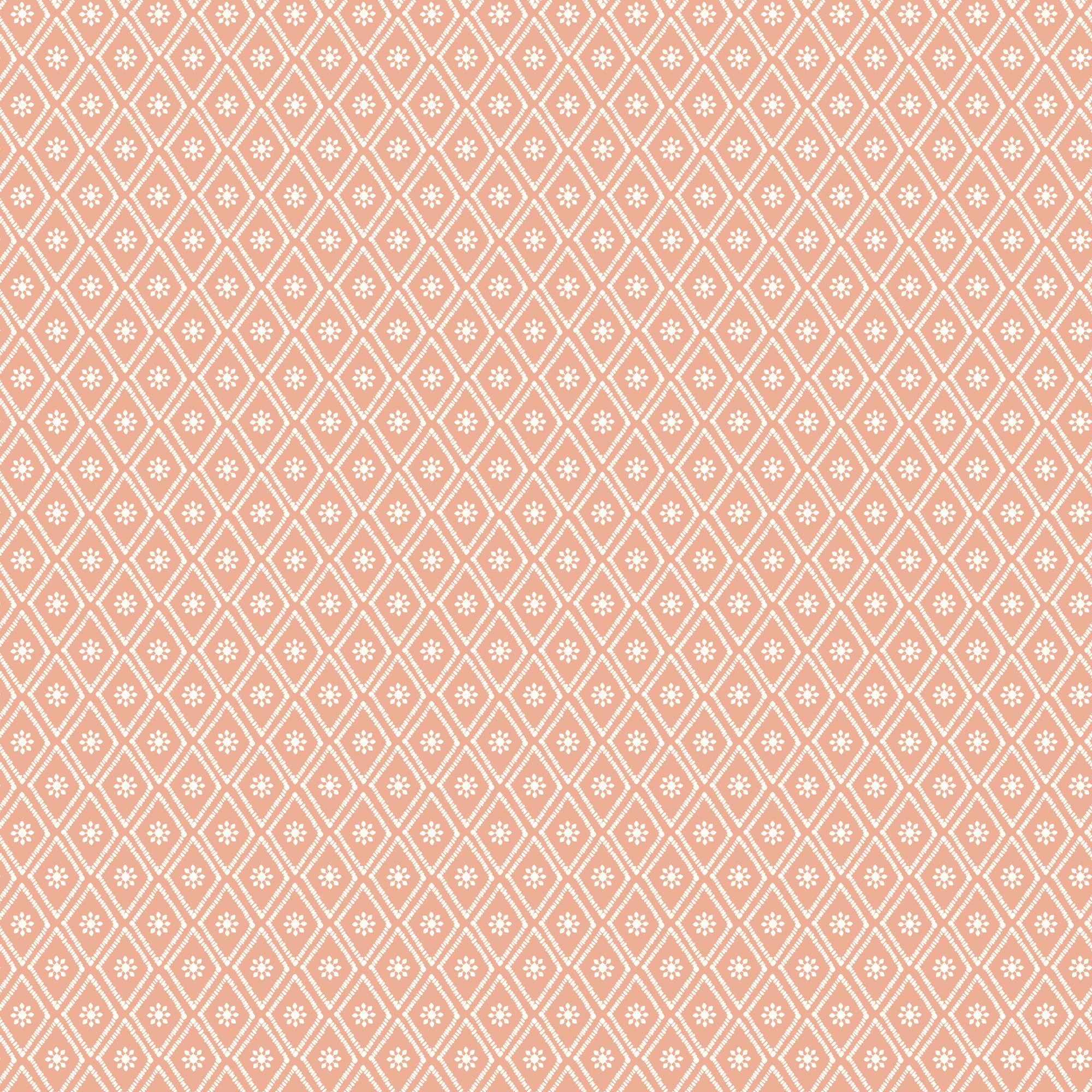 HWA1353W Ditsy Diamond Salmon Wallpaper by Hoopla Walls