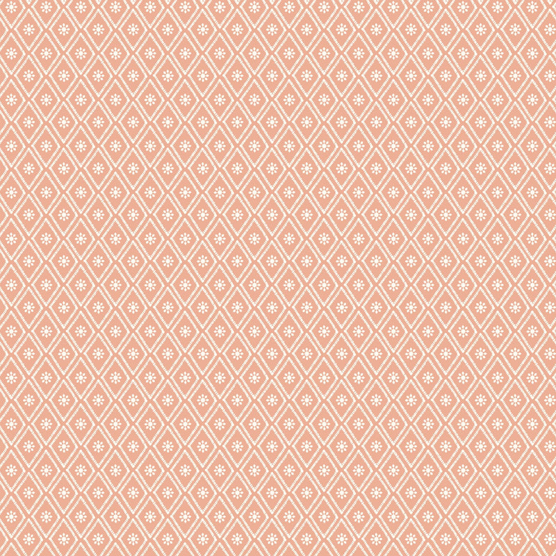 HWA1353W Ditsy Diamond Salmon Wallpaper by Hoopla Walls