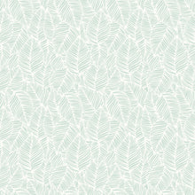HWA1361W Zebra Leaf Duck Egg Blue Wallpaper by Hoopla Walls