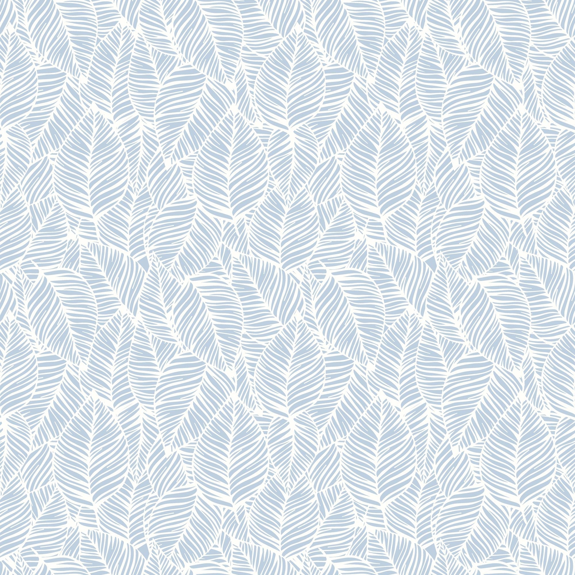 HWA1362W Zebra Leaf Wedgewood Wallpaper by Hoopla Walls