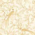 HWA1364W Bird Toile Honey Wallpaper by Hoopla Walls