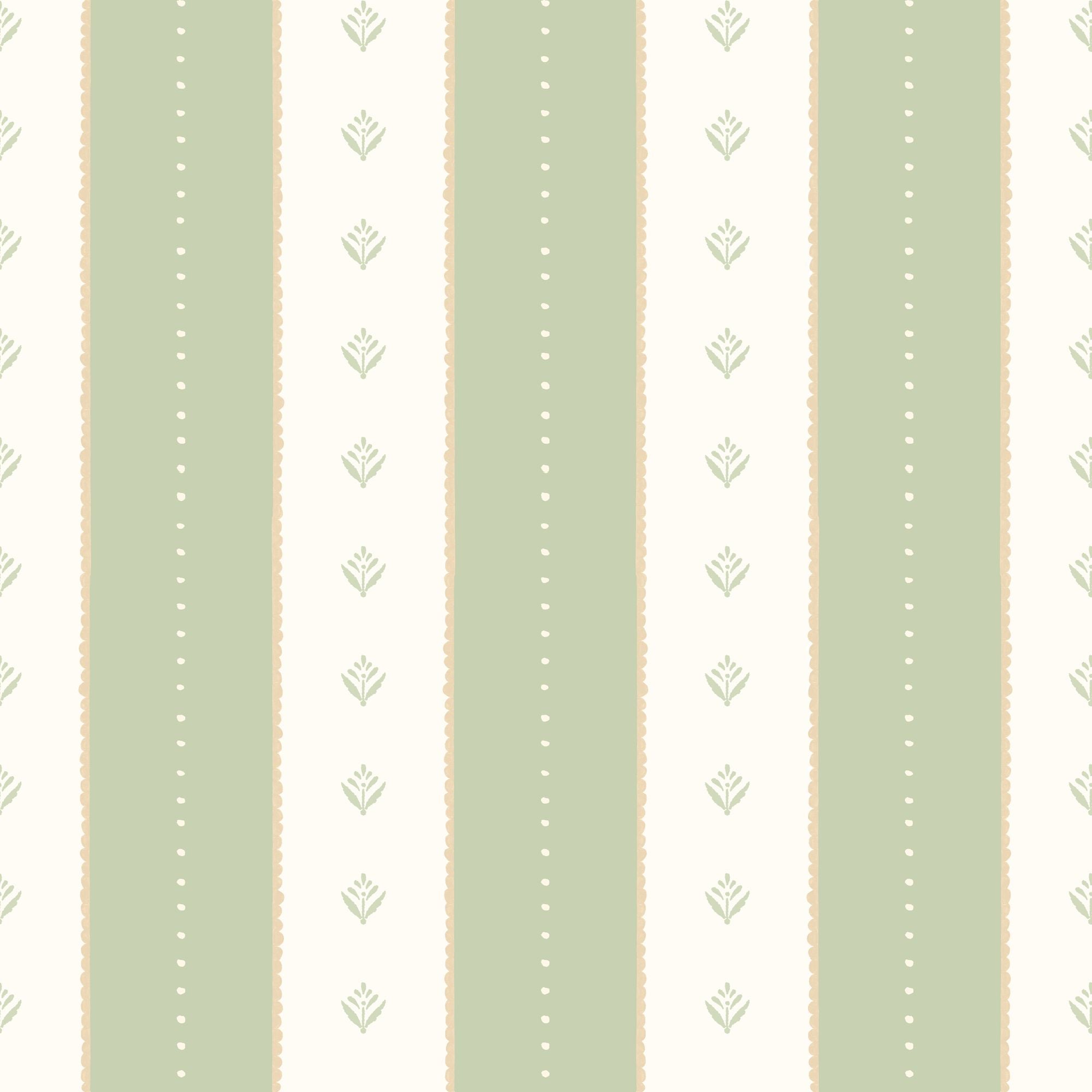 HWA1379W Decorative Stripe Soft Sage Wallpaper by Hoopla Walls