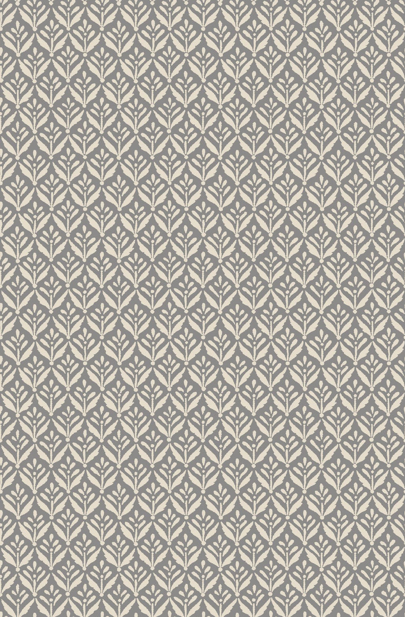 HWA1387W Mini Leaf Graphite Wallpaper by Hoopla Walls