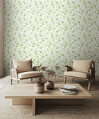 HWA1325W Floral Toile Sage Wallpaper by Hoopla Walls