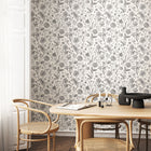 HWA1330W Floral Toile Ebony Wallpaper by Hoopla Walls