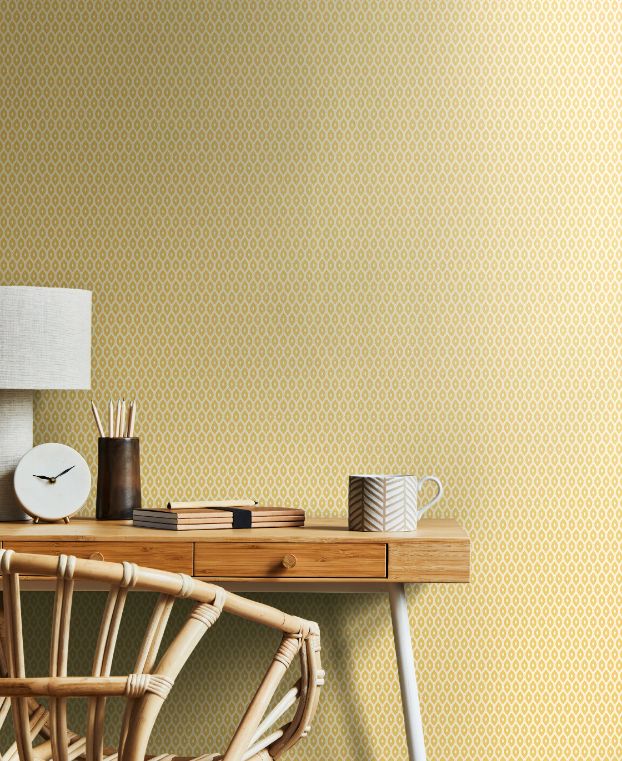 HWA1333W Tiny Ogee Straw Wallpaper by Hoopla Walls