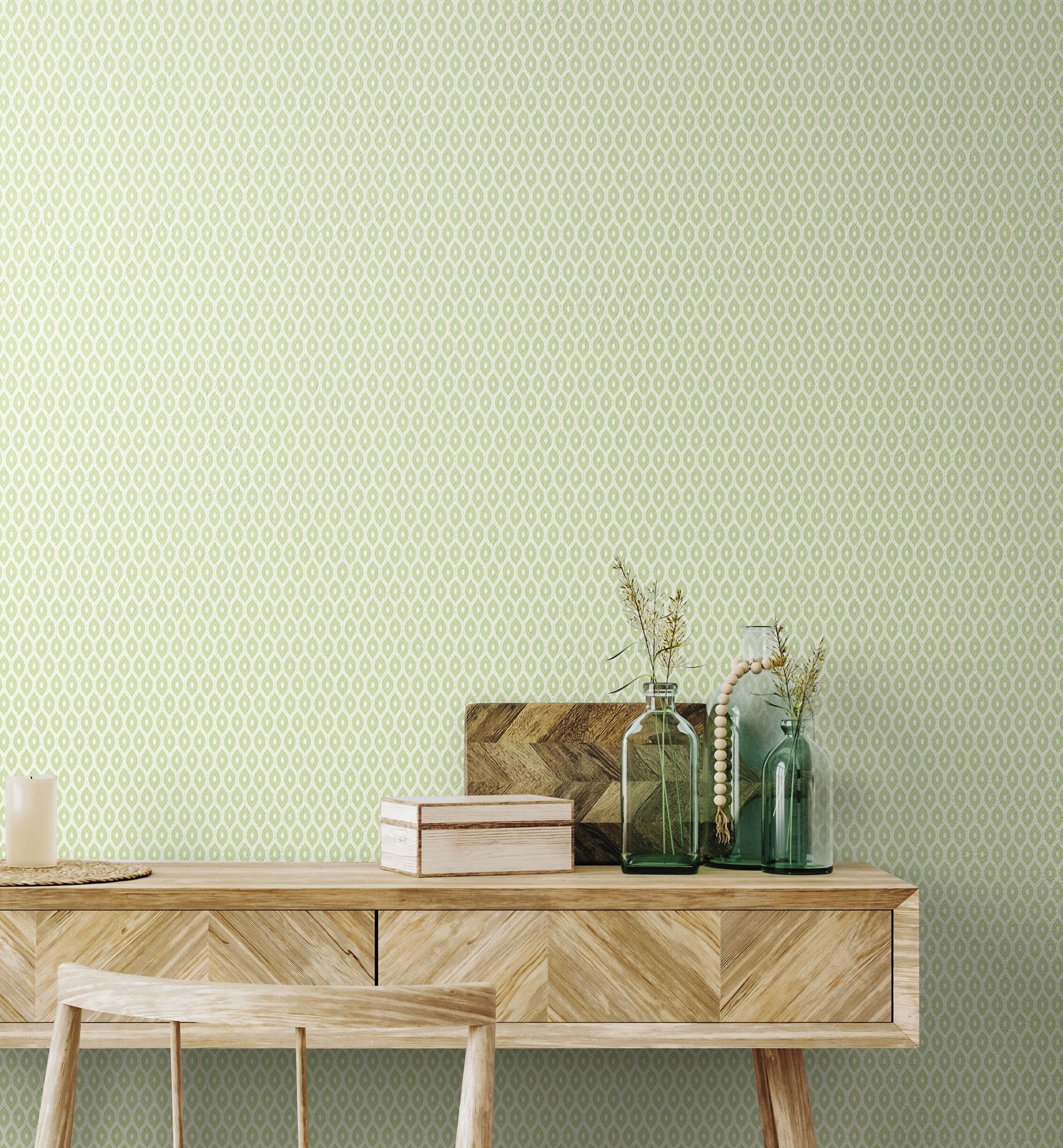 HWA1334W Tiny Ogee Apple Wallpaper by Hoopla Walls