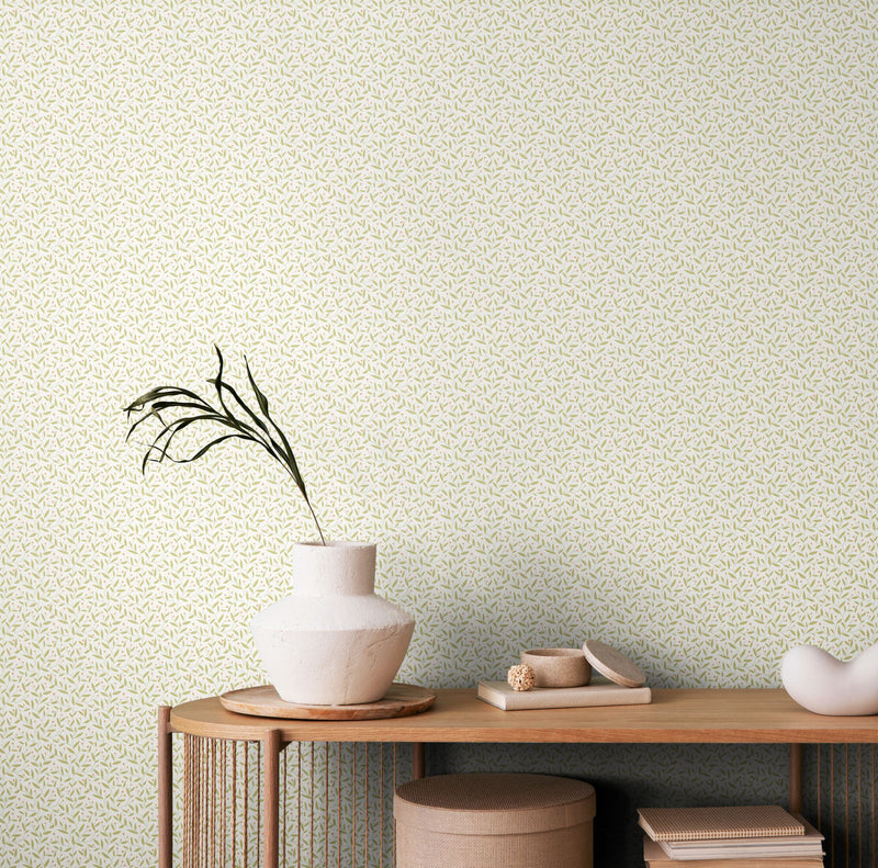 HWA1337W Dotty Vine Sage Wallpaper by Hoopla Walls