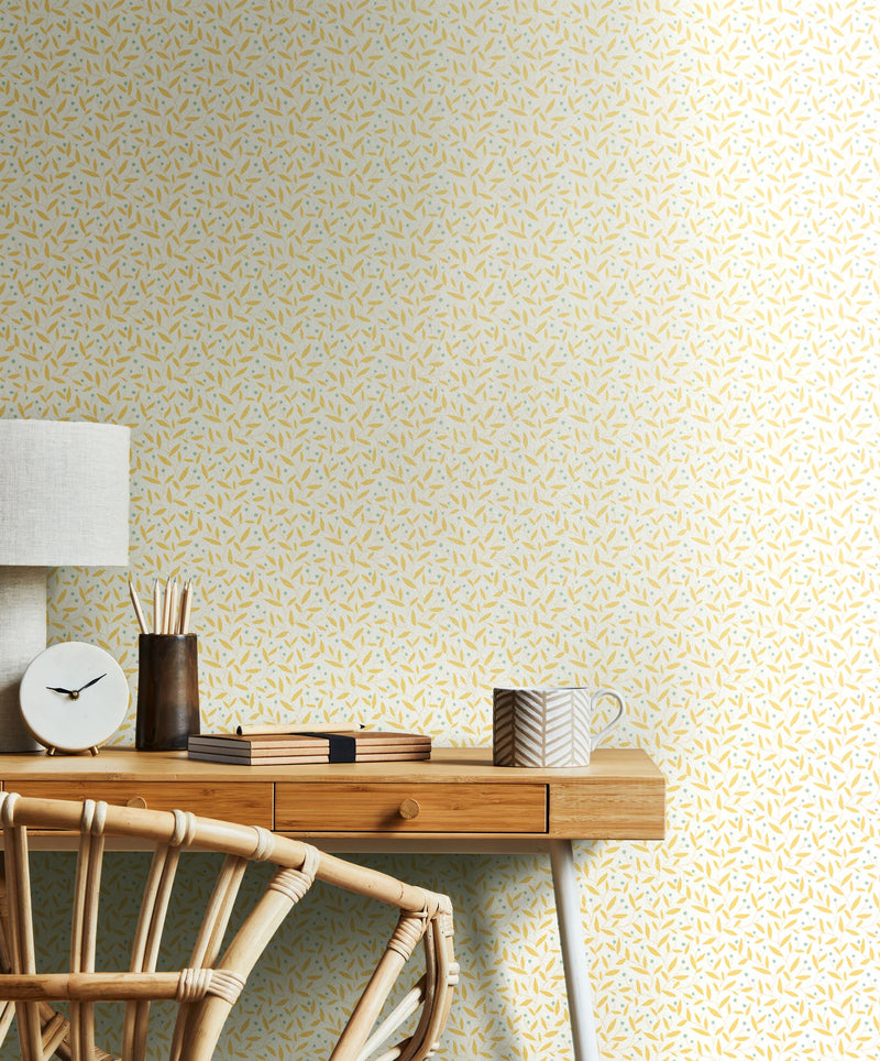 HWA1338W Dotty Vine Gold Wallpaper by Hoopla Walls