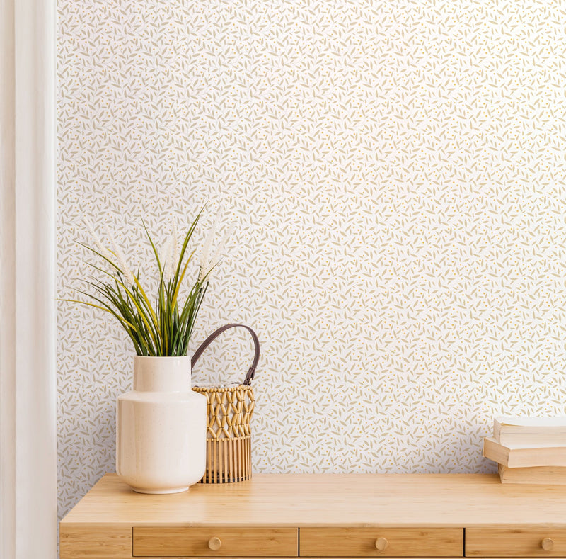 HWA1339W Dotty Vine Stone Wallpaper by Hoopla Walls
