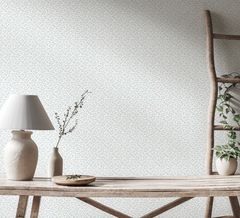 HWA1341W Dotty Vine Wedgewood Wallpaper by Hoopla Walls