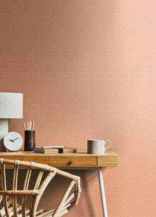 HWA1353W Ditsy Diamond Salmon Wallpaper by Hoopla Walls