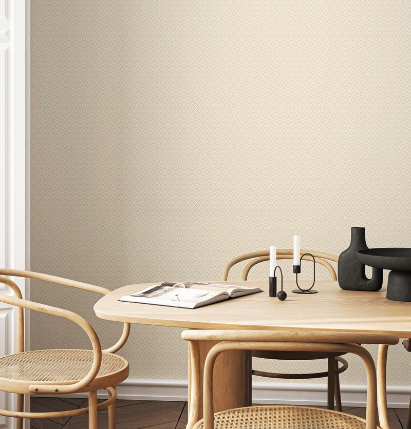 HWA1354W Ditsy Diamond Parchment Wallpaper by Hoopla Walls
