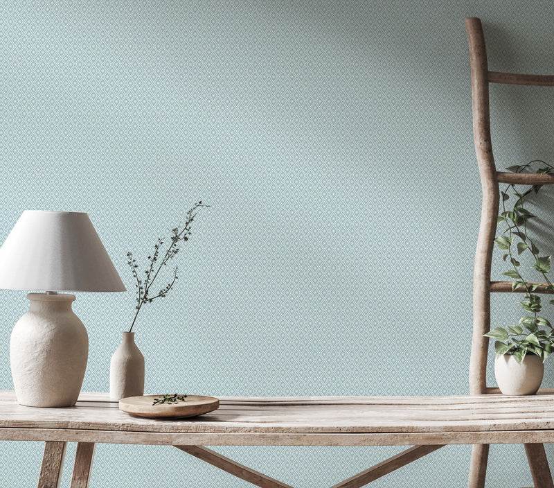 HWA1357W Ditsy Diamond Denim Mix Wallpaper by Hoopla Walls