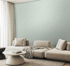 HWA1361W Zebra Leaf Duck Egg Blue Wallpaper by Hoopla Walls