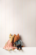 HWA1368W Scallop Stripe Linen & Straw Mix Wallpaper by Hoopla Walls