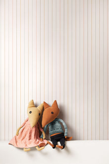 HWA1368W Scallop Stripe Linen & Straw Mix Wallpaper by Hoopla Walls