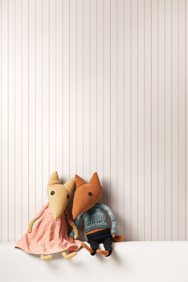 HWA1368W Scallop Stripe Linen & Straw Mix Wallpaper by Hoopla Walls