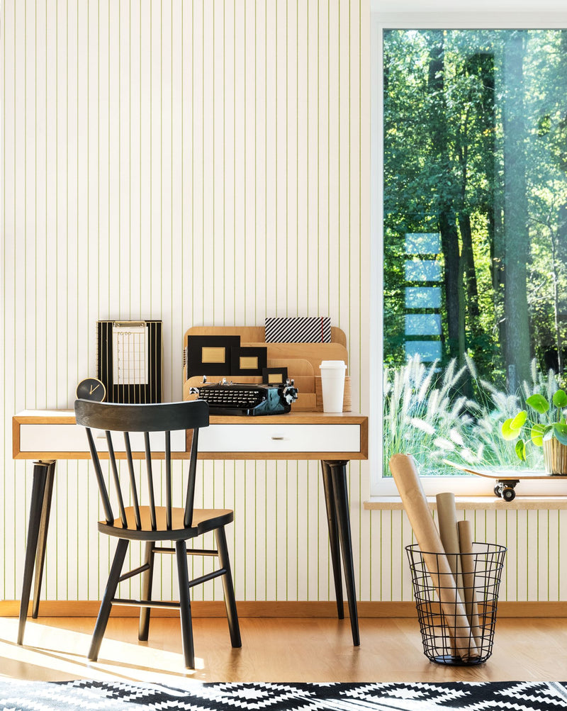 HWA1371W Scallop Stripe Apple Wallpaper by Hoopla Walls
