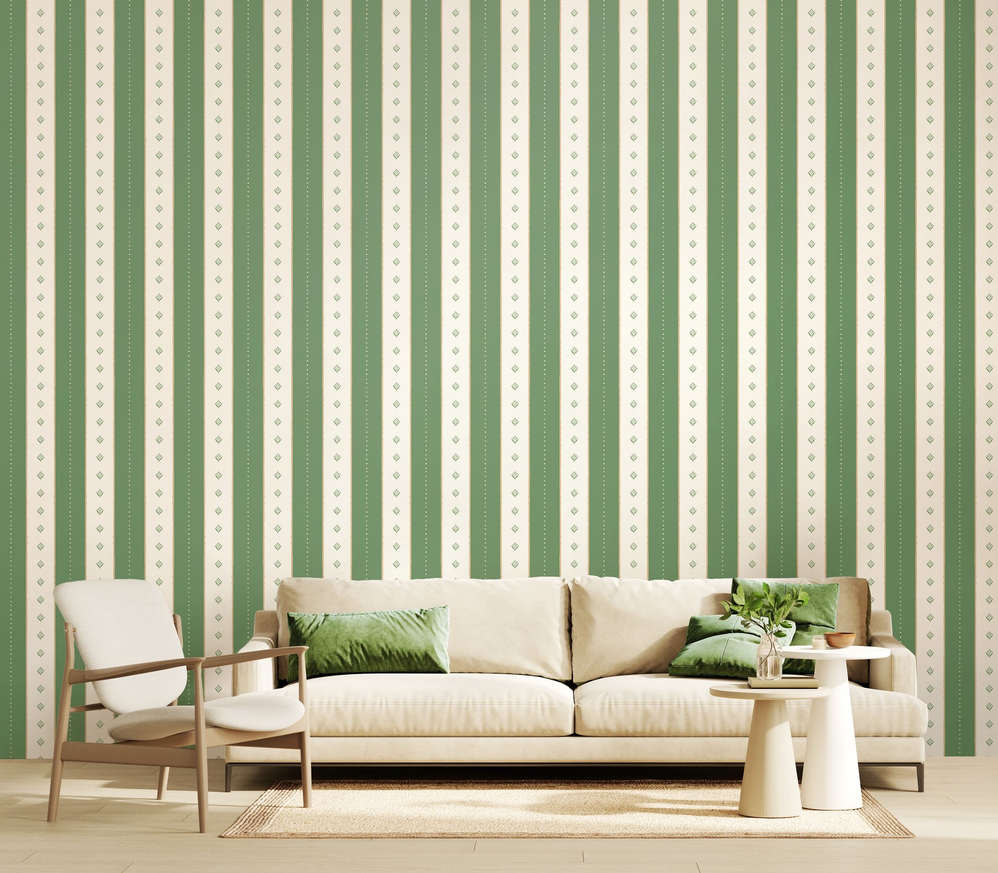 HWA1380W Decorative Stripe Forest Wallpaper by Hoopla Walls