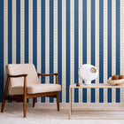 HWA1382W Decorative Stripe Denim Mix Wallpaper by Hoopla Walls