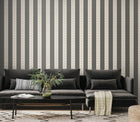 HWA1383W Decorative Stripe Charcoal & Stone Wallpaper by Hoopla Walls
