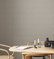 HWA1387W Mini Leaf Graphite Wallpaper by Hoopla Walls