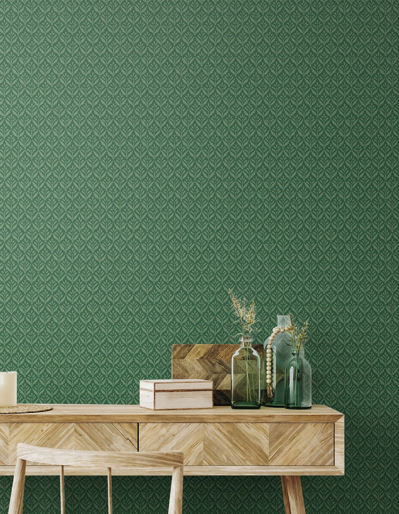 HWA1388W Mini Leaf Forest Wallpaper by Hoopla Walls