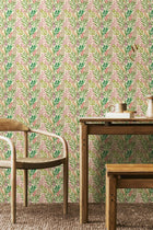 HWA1392W Verdant Leaves Ruby Green Wallpaper by Hoopla Walls