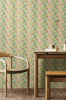 HWA1392W Verdant Leaves Ruby Green Wallpaper by Hoopla Walls