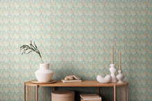 HWA1393W Verdant Leaves Sea & Stone Wallpaper by Hoopla Walls
