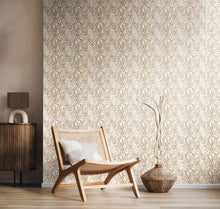 HWA1394W Verdant Leaves Parchment Wallpaper by Hoopla Walls