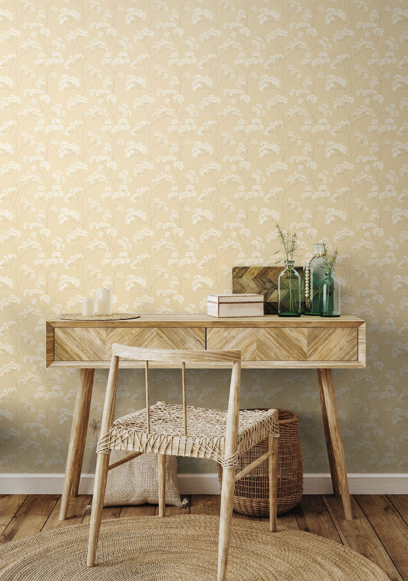 HWA1398W Elderflower Trail Barley Wallpaper by Hoopla Walls