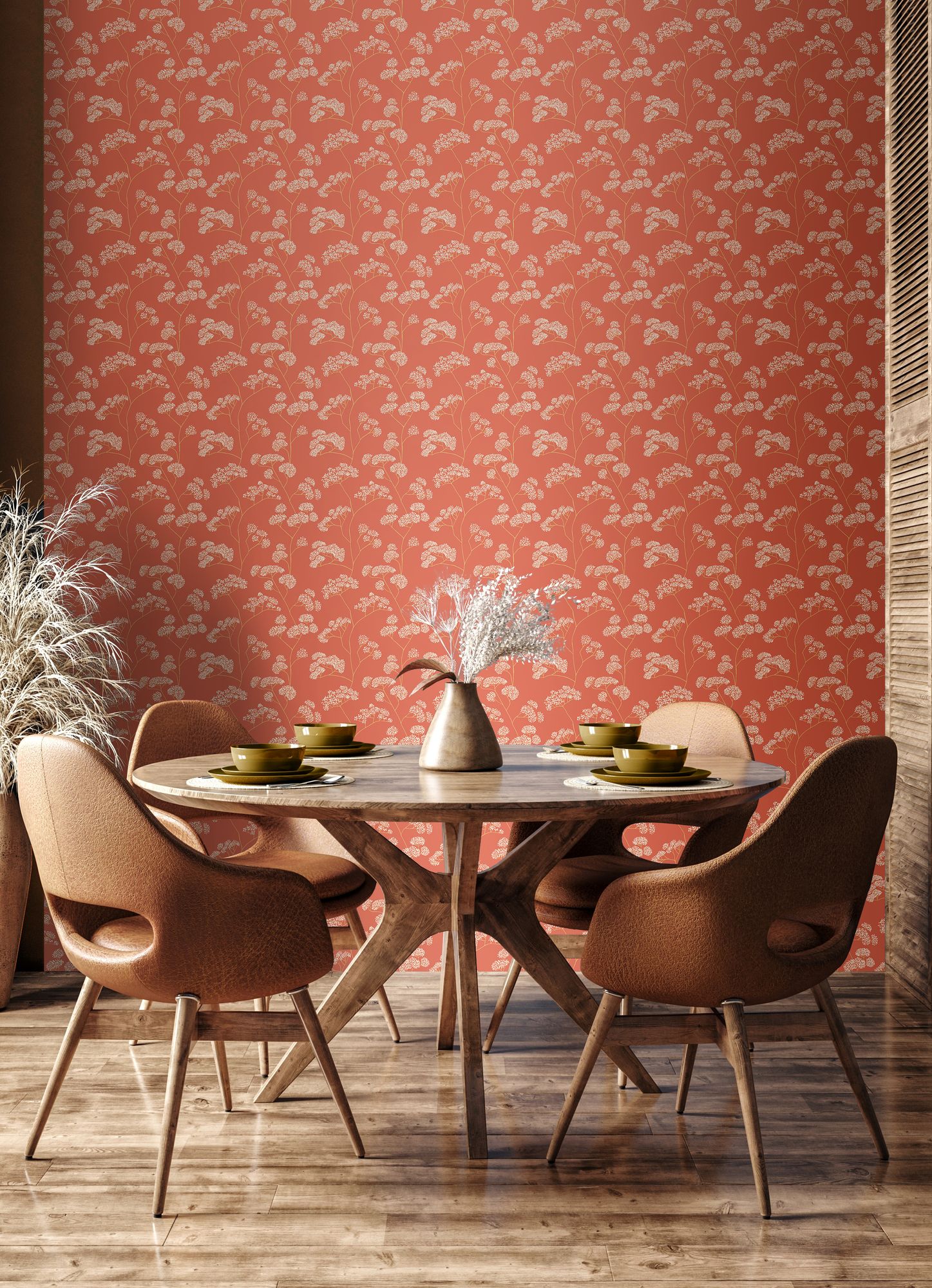 HWA1400W Elderflower Trail Spice Wallpaper by Hoopla Walls