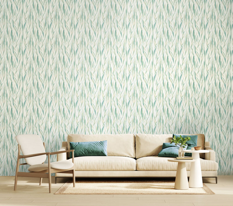 HWA1402W Eucalyptus Whisper Duck Egg Wallpaper by Hoopla Walls