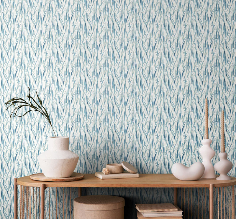 HWA1403W Eucalyptus Whisper Denim Mix Wallpaper by Hoopla Walls